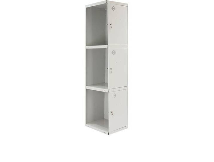 Armoire de vestiaire - SIMON RACK - Modèle ADDITIONEL - 3 casiers - Métal gris - 1800x300x500 mm