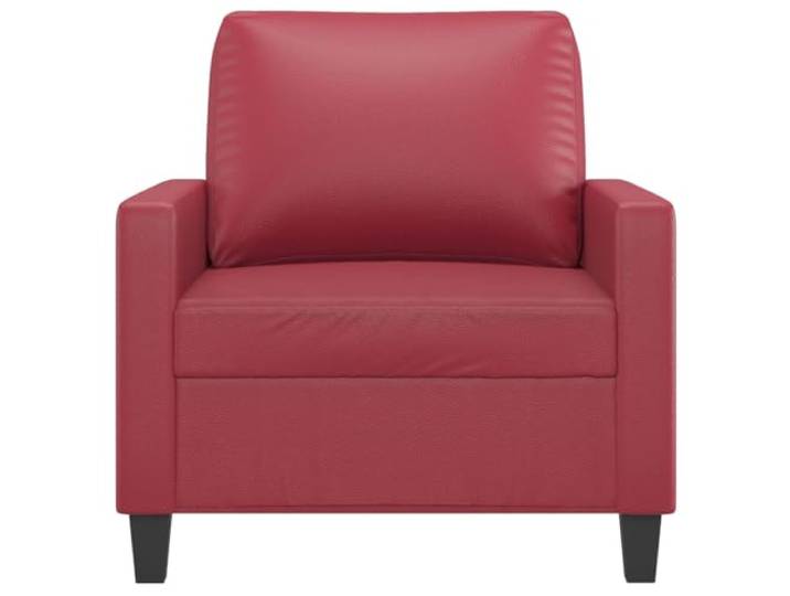 KTHLBRH Roter Sessel Weinrot 60 cm aus Kunstleder Schaumstoff, Metallrahmen, modernes Design, maximale Belastung 110 kg