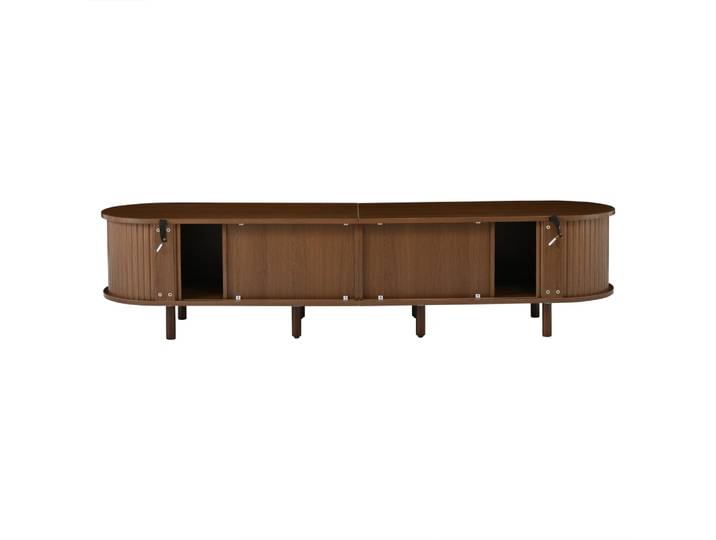 Meuble tv 2 tiroirs 2 portes en rotin noyer l 170 cm
