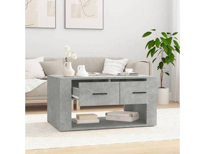{Gris}Table moderne - Table basse salon - Gris béton 80x50x40 cm Bois d'ingénierie - Cadre robuste_11420