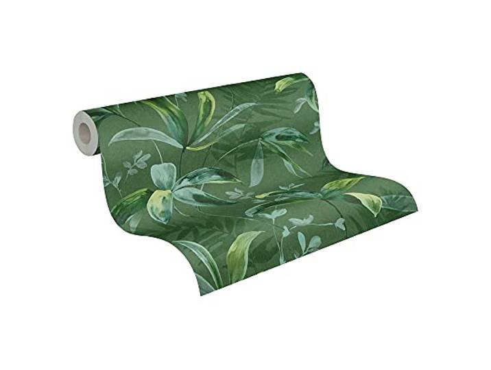 A.S. Création Papier Peints Jungle Jungle Chic intissé - 10\,05m x 0\,53m - Vert Fabriqué en Allemagne 377042 37704-2