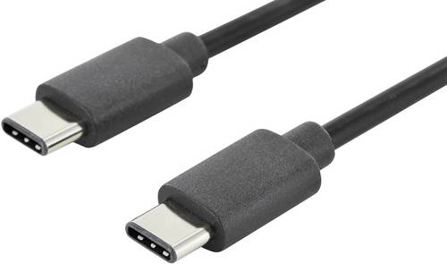 Digitus USB-Kabel USB 2.0 USB-C Stecker, USB-C Stecker 1.80m Schwarz Rund, beidseitig verwendbarer Stecker, doppelt geschirmt