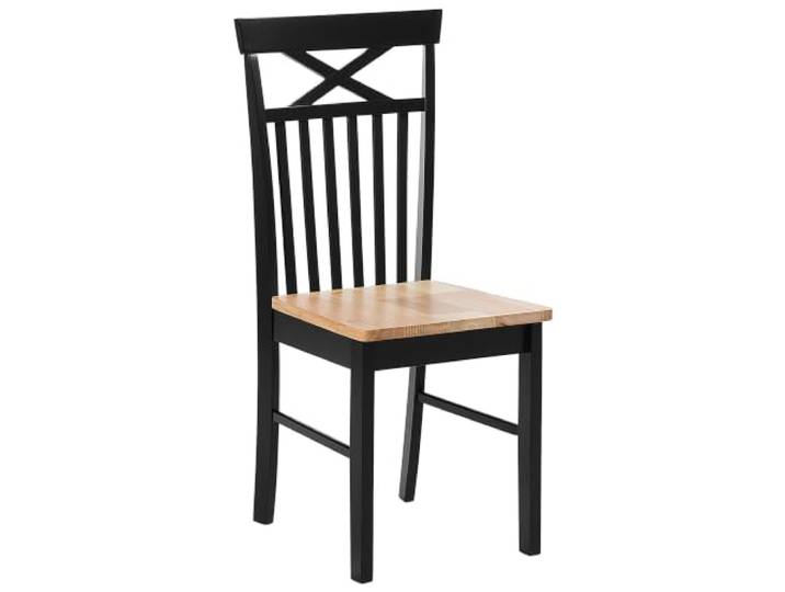 Beliani Esszimmerstuhl 2er Set schwarz/braun Lanhausstil Houston