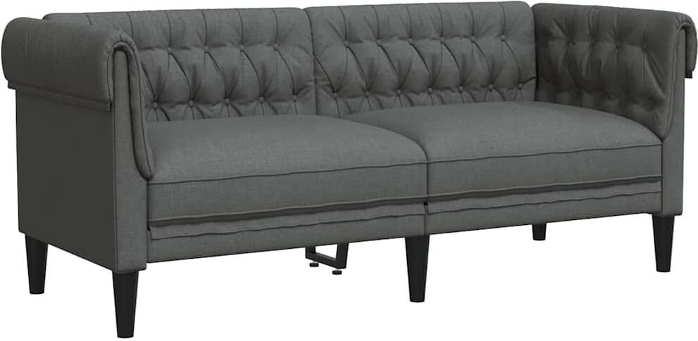 vidaXL Canapé de salon 2 pc Gris foncé tissu