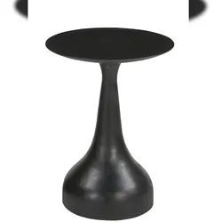 SIT Möbel Beistelltisch Ø 38 cm | runde Tischplatte | Mango massiv schwarz | B 38 x T 38 x H 52 cm | 14777-11 | Serie BLACK SMOOTH