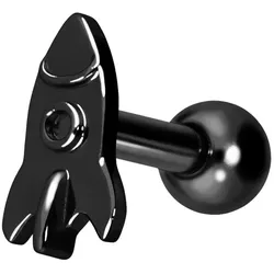 Titan Ohrpiercing mit Innengewinde RAKETE