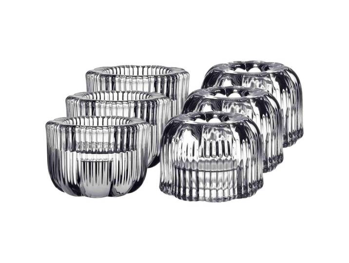 Villeroy & Boch 2In1-Kerzenständer Fleur transparent ø 6,3 cm 6er Set, Transparent, Glas, Rund, 6.3x4.5x6.3 cm, Dekoration, Kerzen & Kerzenhalter, Teelichthalter