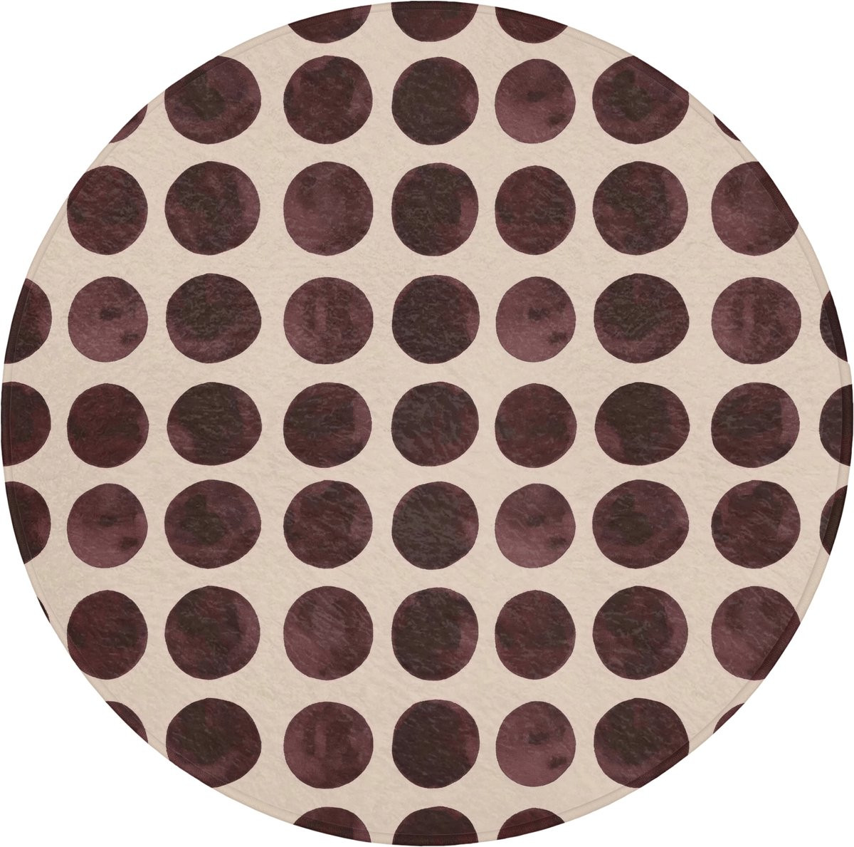 OnlyWow Ronde badmat met stippenpatroon - Antislip - Bruin - Diameter: 70 cm