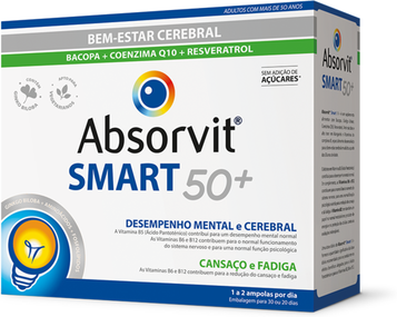 Absorvit Suplemento Bem-Estar Cerebral Smart 50+ 30 ampolas