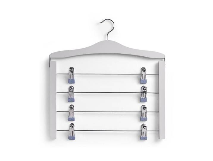 Kleiderbügel ZELLER PRESENT 1 Stück , weiss (weiß), H:4,3cm T:39cm, Metall, Kleiderbügel, Kleiderbügel
