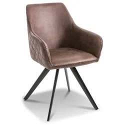 2er-Set BOOOM Stuhl Hampton Mikrofaser Braun Dunkelbraun