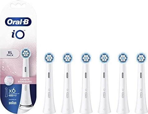 Oral-B iO Gentle Care, originale runde Ersatz-Aufsteckbürsten, 6 Stk, 6 Stk