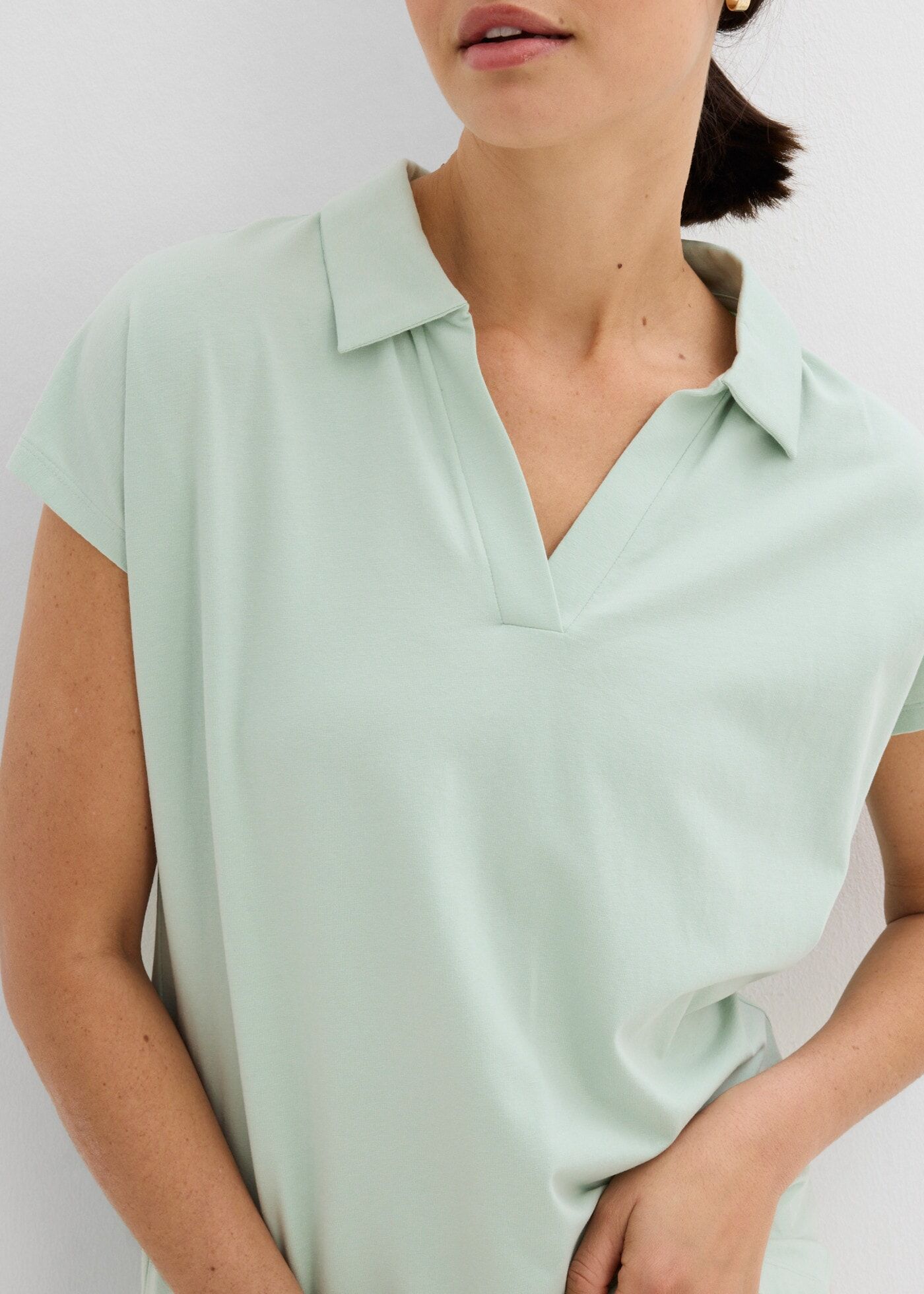 bonprix Regular Fit Passform, Kurzarm, offener Polokragen
