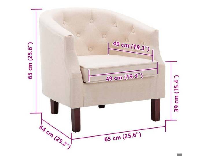 Mode 1 PC Chaise de canapé/Canapé-chaise pour adulte CHEZ YIYI fauteuil RELAX beige tissu 65x64x65cm _11283414597