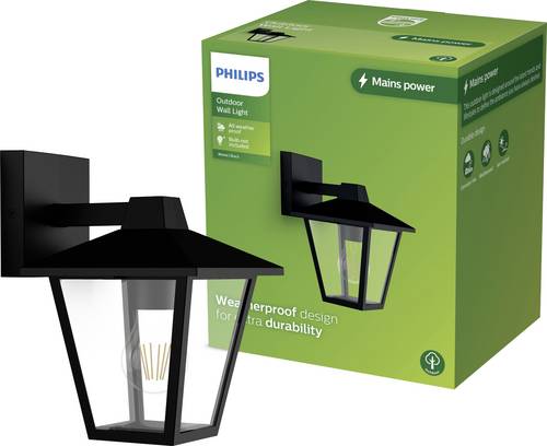 Philips LED Kinno 929004141201 Außenwandleuchte E27 Schwarz