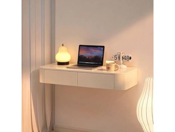 Dalumian Schwebender Schminktisch, moderner Schminktisch mit 2 Schubladen Platzsparende, wandmontierte, vielseitige Schminkstation für Schlafzimmer und Ankleidezimmer(100cm)