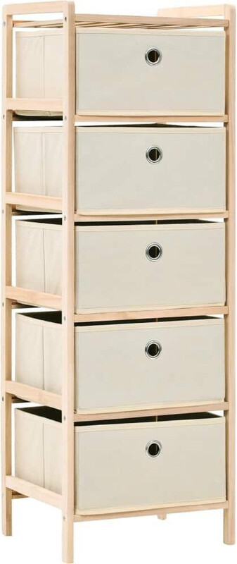 vidaXL Opbergkast met 5 Stoffen Manden Ceder Beige