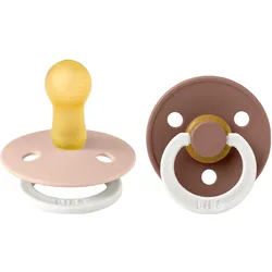 Bibs, Nuggi, - Pacifier Colour 2 PACK - Blush GLOW/Woodchuck GLOW - Size 2 (2x, 6 - 18 Monate)