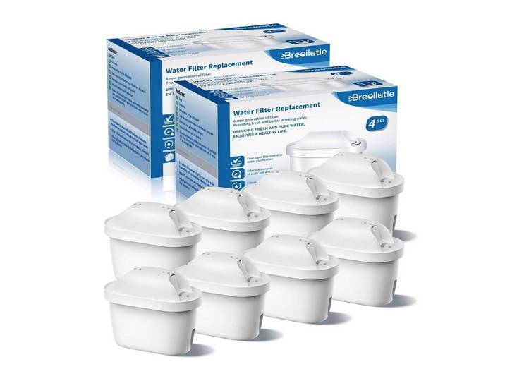 LuxusKollektion Kalk- und Wasserfilter Wasserfilter Ersatz für Brita Maxtra+ 8 Stück
