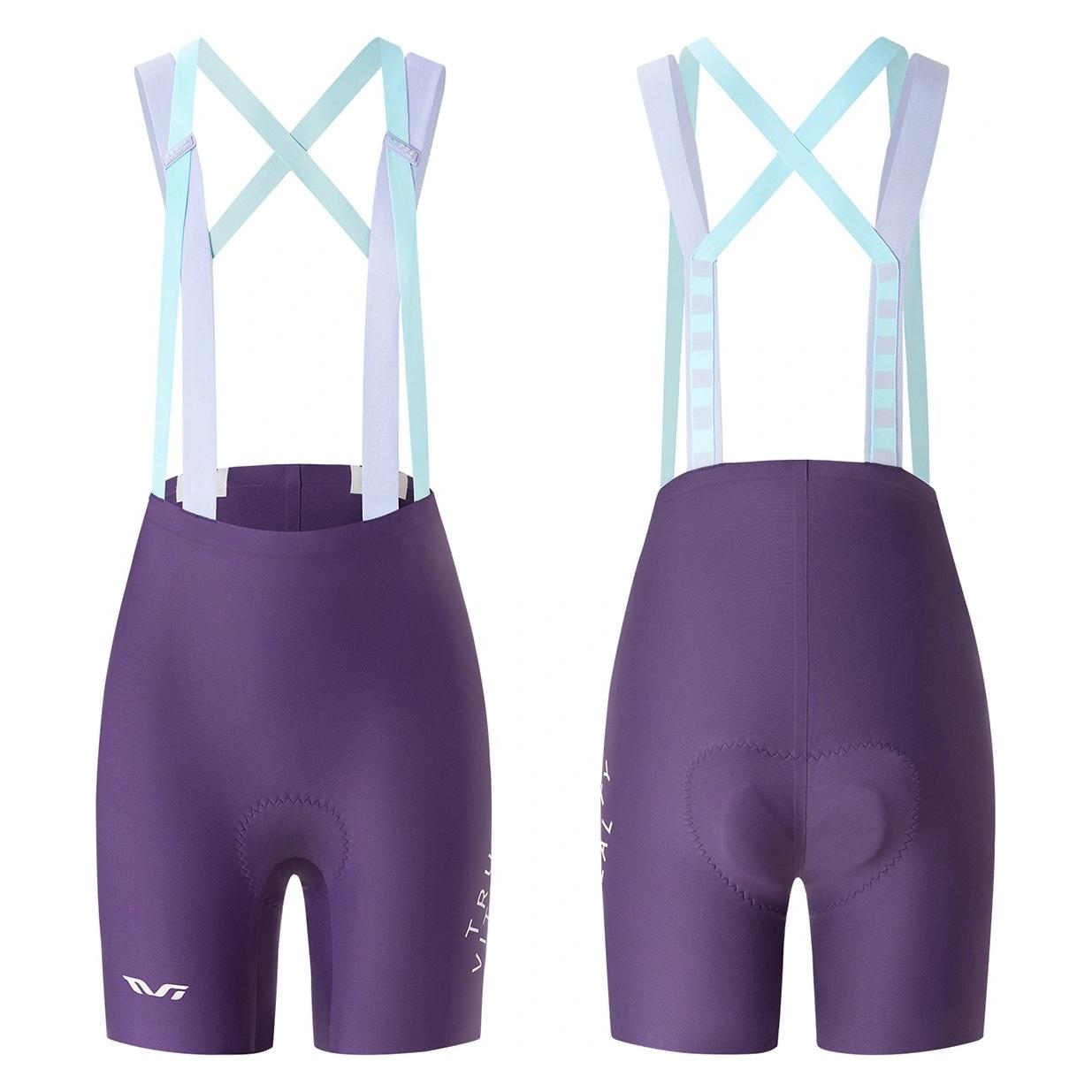 Rockbros YDDK017-1 TVI Damen-Radhose mit Trägern und Polsterung, Grösse S - Lila (S) (ROCKBROS)