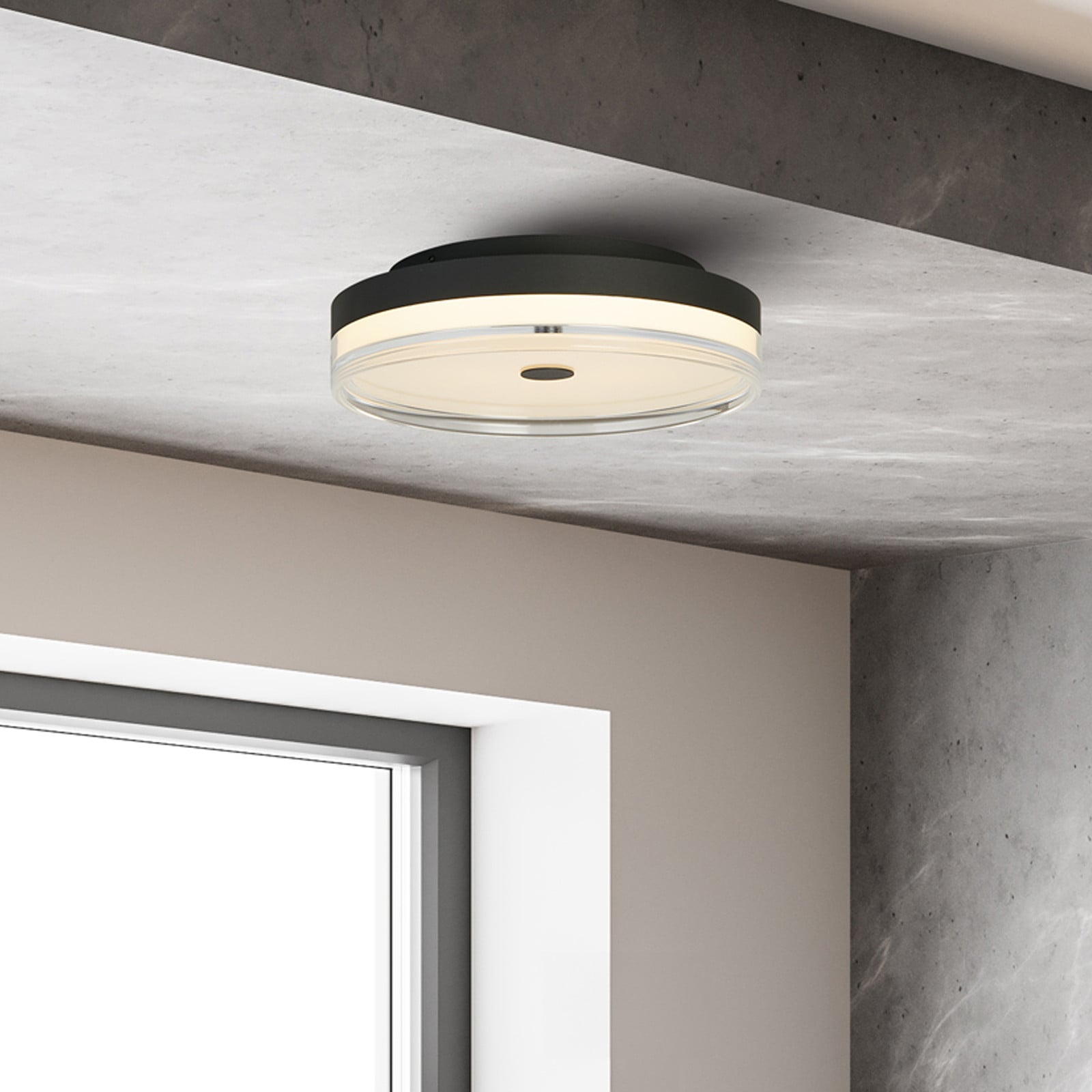 Searchlight Cyprus LED-plafondlamp zwart Ø 40 cm