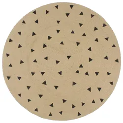 vidaXL Teppich Handgefertigt Jute mit Dreiecksmuster 120 cm