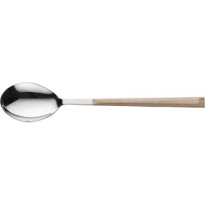 Kaffeelöffel PINTINOX "Sushi Moka", silber (edelstahlfarben, beige), 6 Stk., Edelstahl, Kunststoff, Esslöffel, Teelöffel, Edelstahl 18/0 mit ABS Kunststoffgriff in Holzoptik