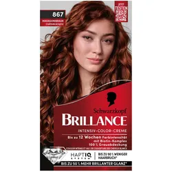 2x Schwarzkopf, Haarfarbe, Haarcoloration Brillance 867 Mahagoni-Braun (867 Mahagonibraun)