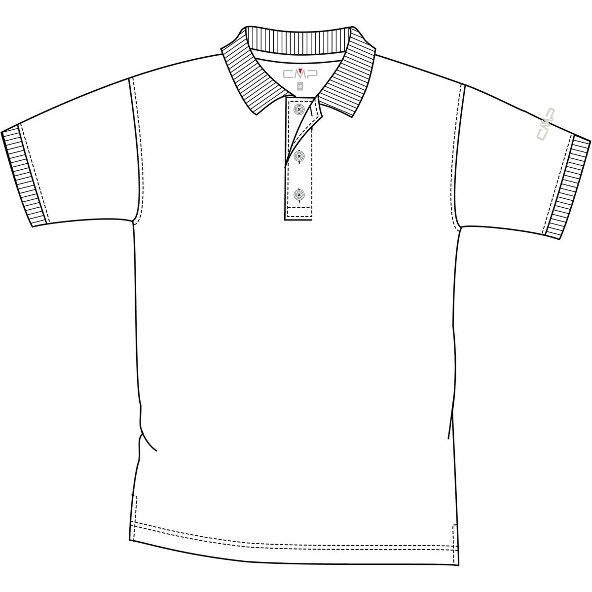 CMP MAN Polo bianco (A001) 46 31T7497V-A001-46