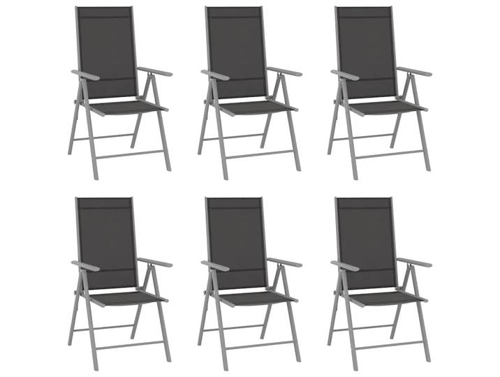 vidaXL Klappstühle, 6 Stück, Textilene, Schwarz