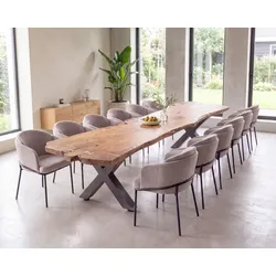 MassivHolz »Mammut« 467 cm Unikat-Baumstamm-Esstisch – Nr. 31213 467 cm / X-Beine