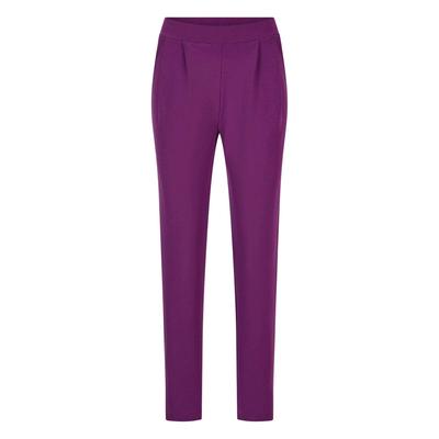Schlupfhose GOLDNER "Businesshose SARA mit Komfortbund", Damen, Gr. 42, N-Gr, pink (beere), Obermaterial: 95% Polyester PES. 5% Elasthan EL., normal, Hosen Schlupfhose, Temperaturausgleichende Eigenschaft
