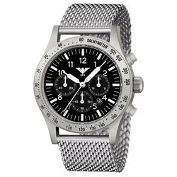 KHS PLASSC.MS Herren-Armbanduhr Platoon Solar Chronograph Stahl Meshband