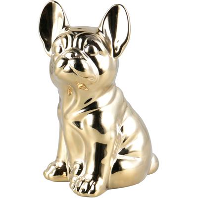 Dekofigur MIRRORS AND MORE "BILLY", gold (goldfarbig), B:14,3cm H:20,3cm, Porzellan, Dekofiguren, Dekofigur in Hundeform
