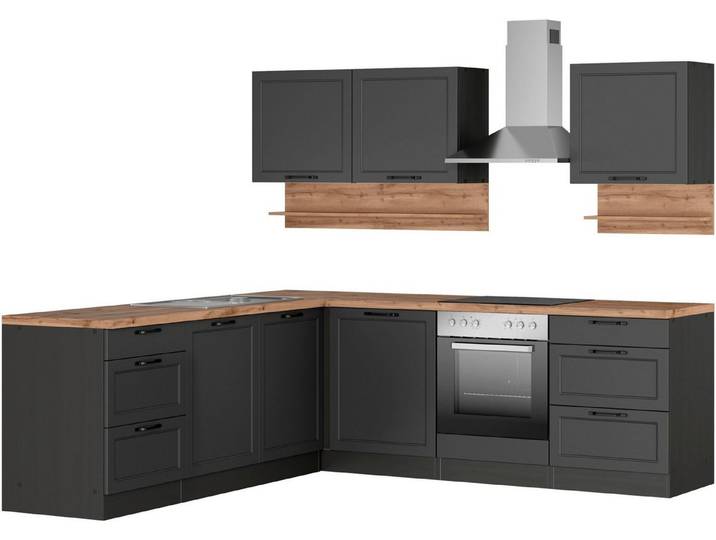 KOCHSTATION Winkelküche KS-Lana, Stellbreite 240/240 cm, wahlweise mit und ohne E-Geräte