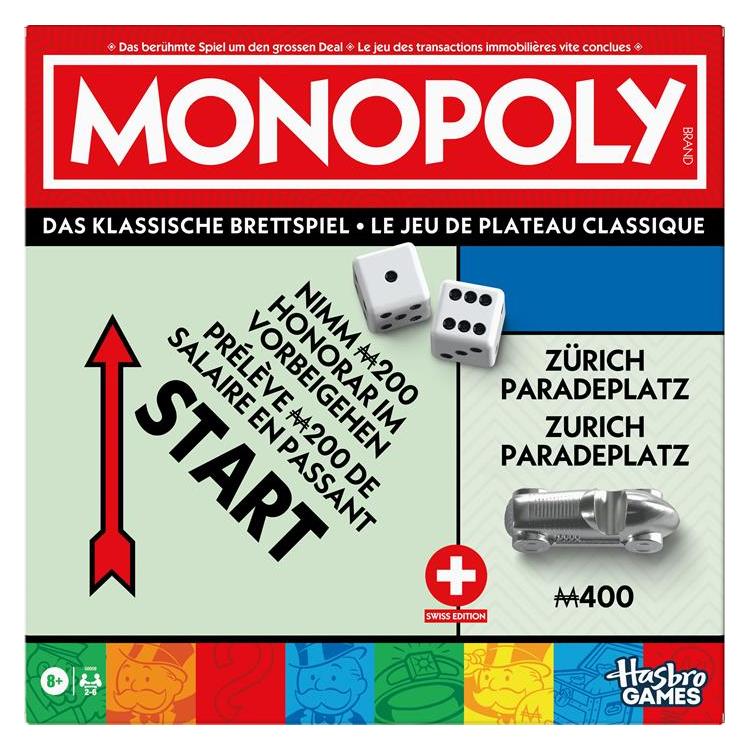 Hasbro Gaming Hasbro Monopoly Classic Refresh Schweiz (Deutsch, Französisch, Schweizerdeutsch, 2 - 6 Spieler) (G0009149)