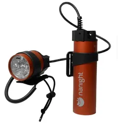 Nanight - Sidemount Tauchlampe Tech 2 mit Ladeanschluss - 135cm Kabel - Farbe: Rot