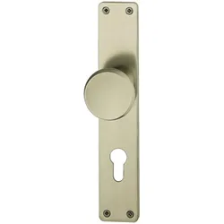 Hoppe, Türgriff + Türgarnitur, Knopflangschild 54/202 Aluminium F2 PZ (Türknopf)