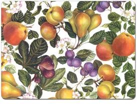 CounterArt Hardboard Placemat, Fruit & Blossoms, Set of 4, Made in USA