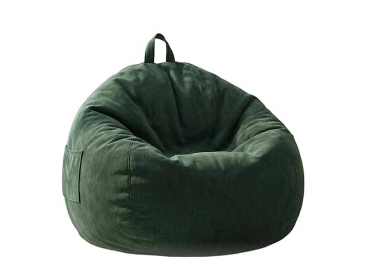 Xumh2024-3 Sitzsack Dunkelgrüner Sitzsack-Stuhl, gemütliches Sofa for Wohnzimmer, Schlafzimmer und Lounge(Groß)