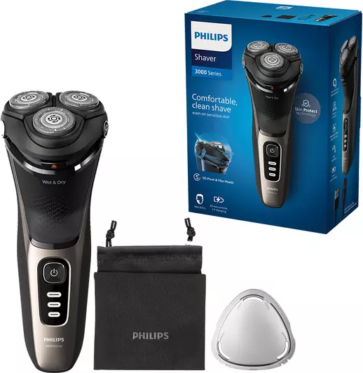 Philips Series 3000 S3242/12 Wet & Dry Rotary Shaver [Black]