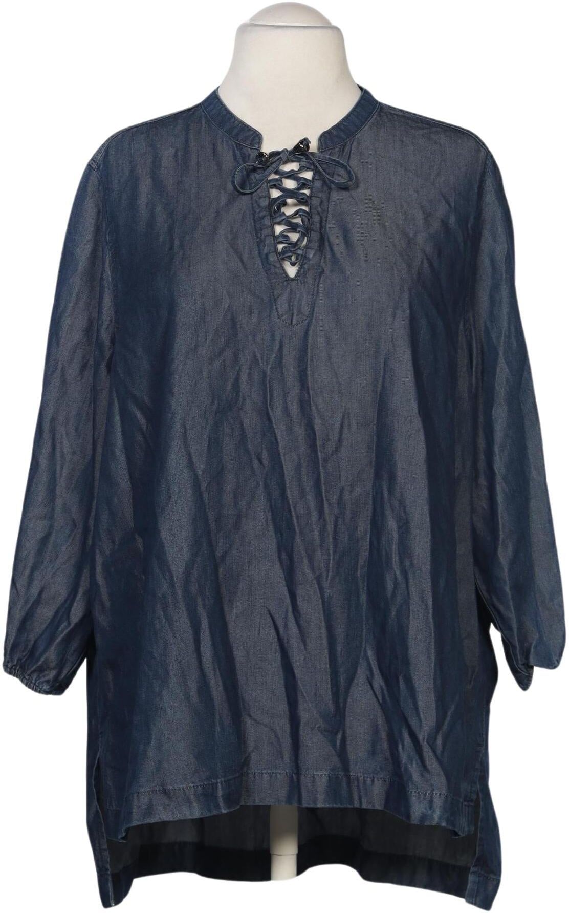 Ulla Popken Damen Bluse, Marineblau, Gr. 3Xl, Lyocell - Second Hand