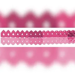2 Mini Girlanden aus Papier rosa pink