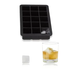 Relaxdays 2x Eiswürfelform Silikon 2,5 cm Schwarz