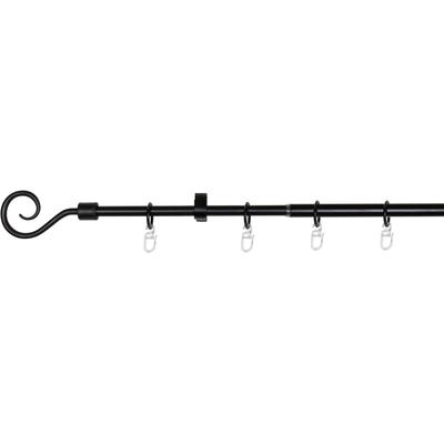 Gardinenstange MYDECO "Hook" Gr. 1, schwarz, 1 läufig, Aluminium, Gardinenstangen