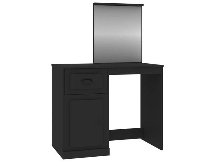 ABBO-SALE* Coiffeuse Noir - Coiffeuse avec miroir 1 PC - CLOUD - Armoire maquillage - noir 90x50x132 5cm bois d'ingénierie - c488017