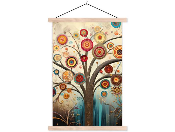 MuchoWow Poster MIT Magnetleisten - Baum - Baum des Lebens - Farbe - 60x90 cm, Braun, Textil, Rechteckig, 60x90x0.15 cm, Bilder & Rahmen, Bilder, Wandbilder