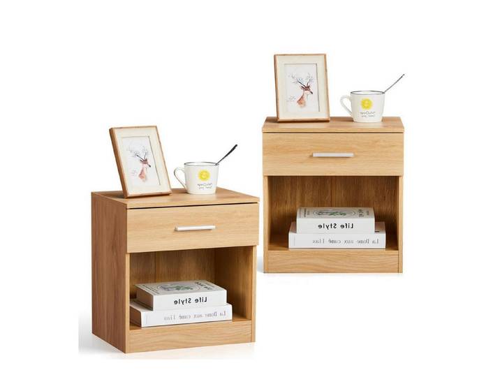 LuxusKollektion Nachttisch Nachttisch 2er Set Eiche