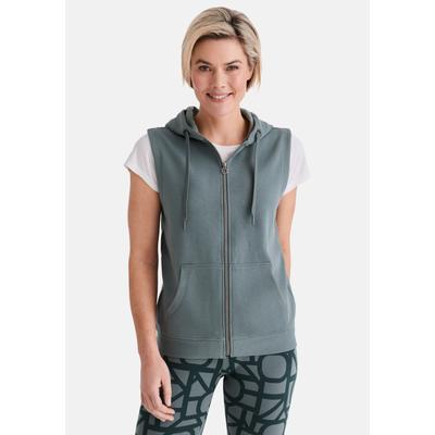 Sweatweste STOOKER WOMEN "WENKE Weste", Damen, Gr. 40/42, grün (balsam grün), Sweatware, 60% Baumwolle, 40% Polyester, regular fit, Westen, Stooker WENKE Damen Weste mit Kapuze