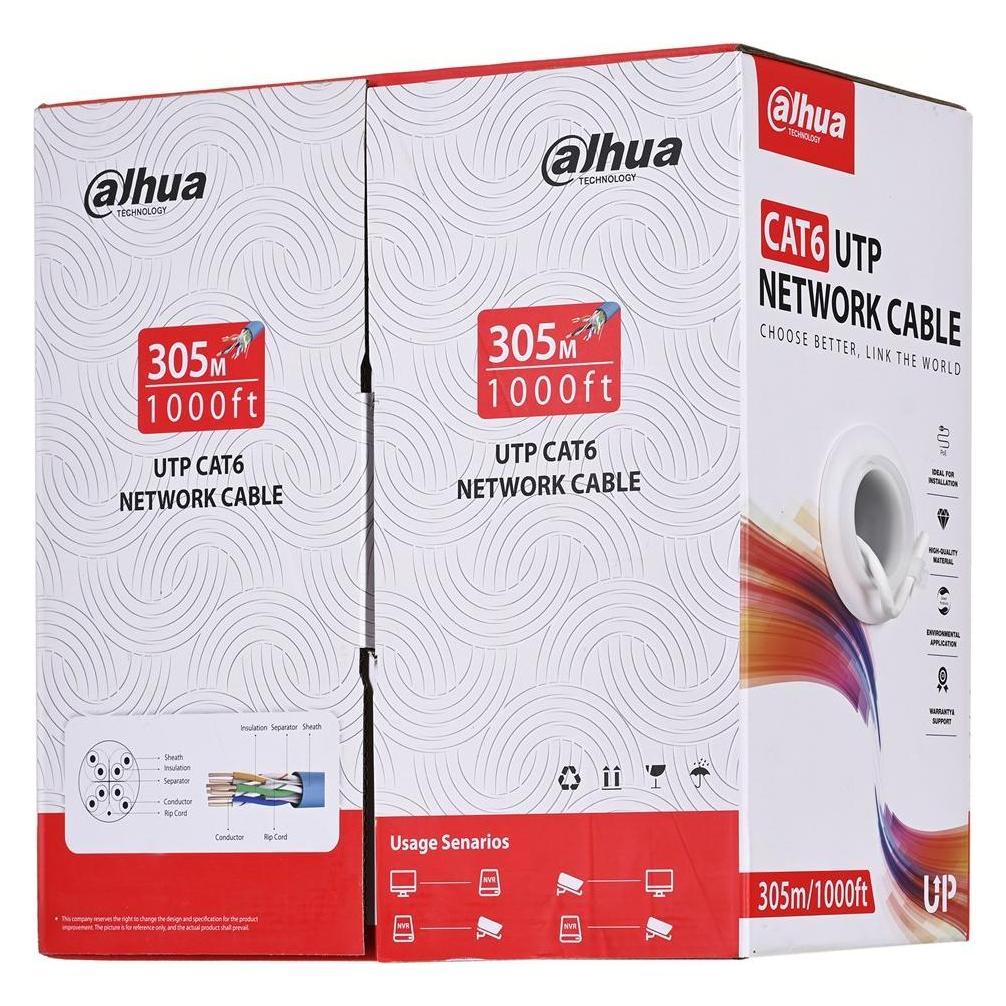 Dahua Przewód UTP kat.6 PFM920I-6UN-C (U/UTP, UTP, CAT6, 305 m) (PFM920I-6UN-C-V2)
